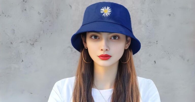 Fisherman Hats with Double-sided Flower Embroidery for Women