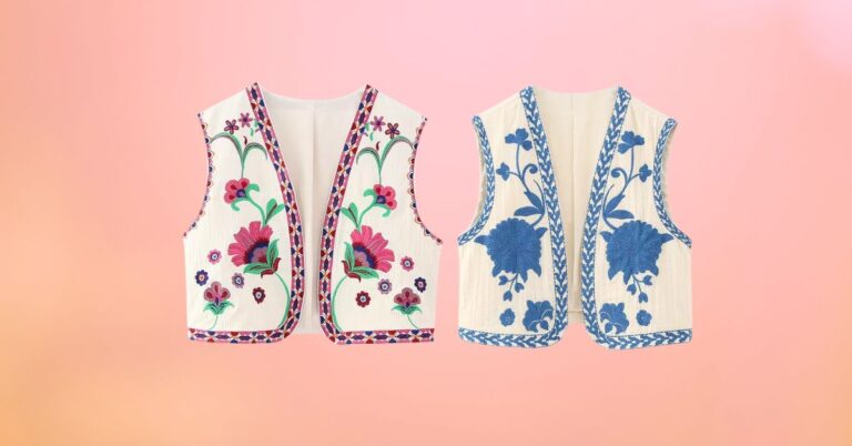 Rock a Vintage Vibe: The KEYANKETIAN Floral Embroidered Open Waistcoat